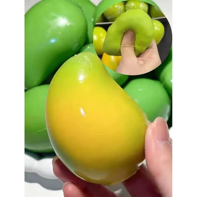 Handgemaakte Zachte Mango Stressbal Knijpspeeltje Kleurveranderende Mango Squishy Fidget Bal Asmr Sensorisch Stressverlichtend Speelgoed yellow