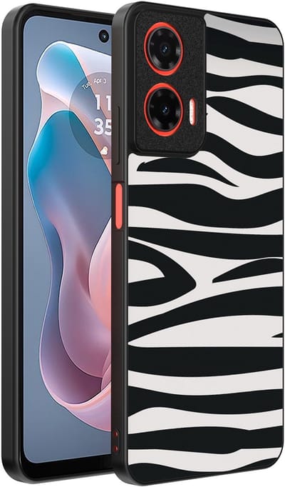 Smartphonica Telefoonhoesje Geschikt voor Motorola Moto G Play 2024 met zebra opdruk - TPU backcover case zebra design - Zwart Wit geschikt voor Motorola Moto G Play 2024