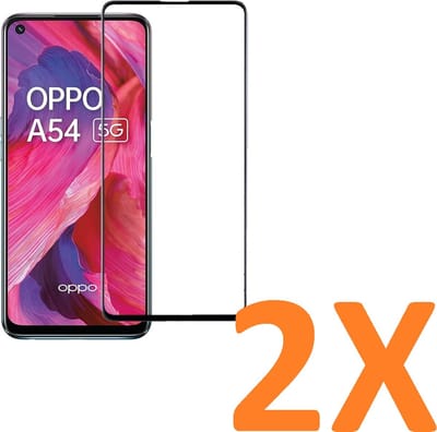 Volledige dekking Screenprotector Glas - Tempered Glass Screen Protector Geschikt voor: Oppo A54 5G & A74 5G -  - 2x