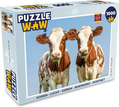 Puzzel Koeien - Lucht - Dieren - Boerderij - Portret - Legpuzzel - Puzzel 1000 stukjes volwassenen