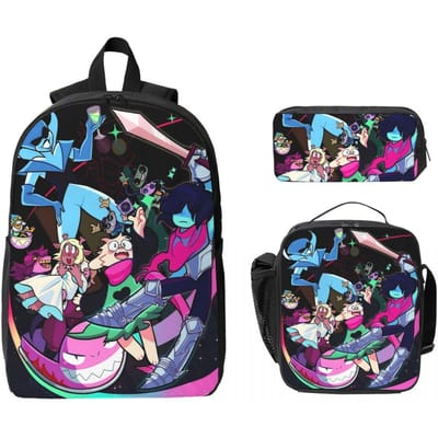 3 Stuks Spamton X Tenna Deltarune Rugzak Set voor Jongen Meisje Etui Sets Schooltassen Sets met Lunchbox Voor Schoolleerlingen Rugzak black