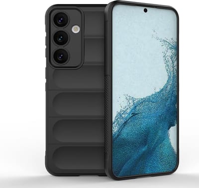 Exobox Geschikt voor Samsung Galaxy S24 FE 5G - Siliconen Airbag rubber Back Cover Hoesje - Zwart