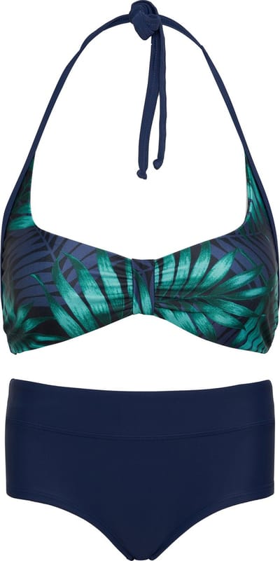 Bikini hipster broekje en haltertopje Tropical leaf 140-146