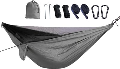 Hangmat met Vliegengaas - Slaapnet Reizen - Kamperen Buitenactiviteiten - Sterk Draagvermogen Opvouwbaar - 270x140cm - Groen