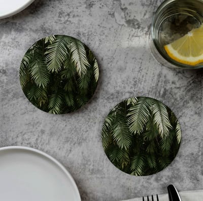 GR onderzetters voor glazen - Palm Leaf - Vinyl - 6st