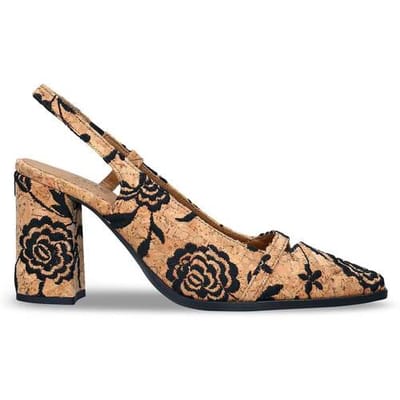 Pumps Nae Vegan Shoes Vegan Sandalen met Hak van Kurk voor Dames Lilou Bruin