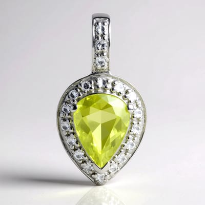 Cavill - Zilveren Druppelvormige Hanger - 925 Sterling Zilver Platina Geplateerd - 0,88 ct Kopertourmalijn - Cambodjaanse Zirkonen