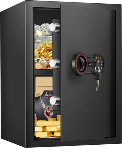 25L Vuurvaste Digitale Meubelkluis Voor Thuis - Wandkluis Met Cijferslot En Noodsleutel Voor Contant Geld En Belangrijke Documenten