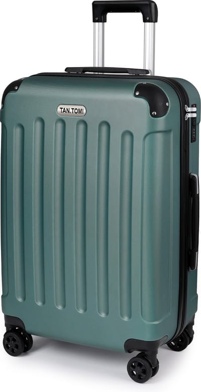 TAN.TOMI Reiskoffer Medium - 65L - Koffers -Trolley Koffer - Reiskoffer met wielen - Cijferslot - Lichtgewicht & Stevig - Donkergroen