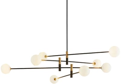 Kosilum - Rodia - Hanglamp - Zwart - Metaal en glas