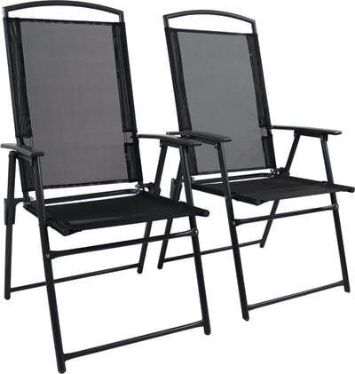 2-delige set tuinstoel hoge rug textilene balkonstoel camping klapstoel