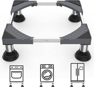 Wasmachine onderstel met antislipfunctie - Geschikt voor wasmachines en drogers - Breedte 45-65 cm, Hoogte 15-18 cm