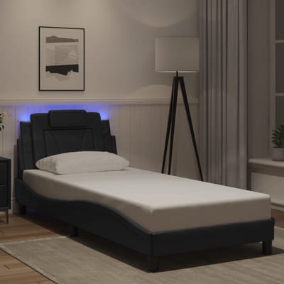 vidaXL - Bedframe - "Viana" - met - LED - zonder - matras - zwart - 90x190 - cm