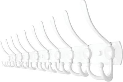 TOJ 30 Haaks Wandkapstok – 96cm - Muur / Wand Kapstok - Hangende Design Muurkapstok - Handdoekrek - RVS - Wit