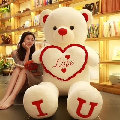 100cm Groot Formaat Pluche Speelgoed Teddybeer Reusachtig Roze Zacht Knuffeldier Kussen Poppen Vriendin Kinderen Vrouw Kerst Valentijnsdag 80cm beige