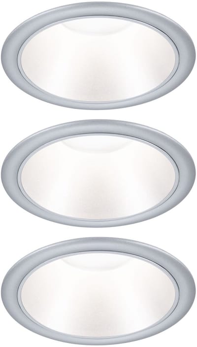 LED-inbouwlamp 3-Step-Dim Cole Coin Set van 6 IP44 rond 88 mm Coin 6x6W 6x470lm 230V dimbaar 2700K Zilver mat