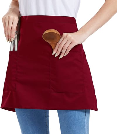 NTH products- Keukenschort Chef-kok - Bistro Schort - Werkschort - 2 Zakken - Katoen/Polyester - Afmetingen 70 x 40 cm