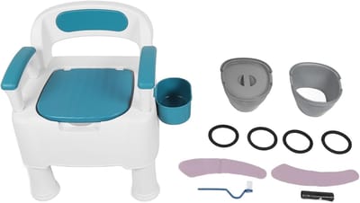 Draagbaar Toilet - Toiletstoel Kruk - Thuiszorg Badkamer - Stabiele PU Zitting - 53 x 48 cm Basis