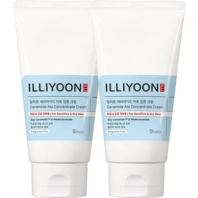 Illiyoon Crème Concentrée Ceramide Ato Hydratation Profonde Barrière d'Humidité Pack Duo 150ml gray