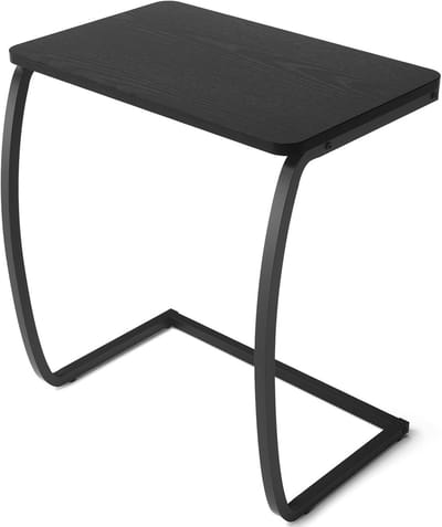 C-Vormige Bijzettafel voor Bank en Laptop - Rustieke Salontafel