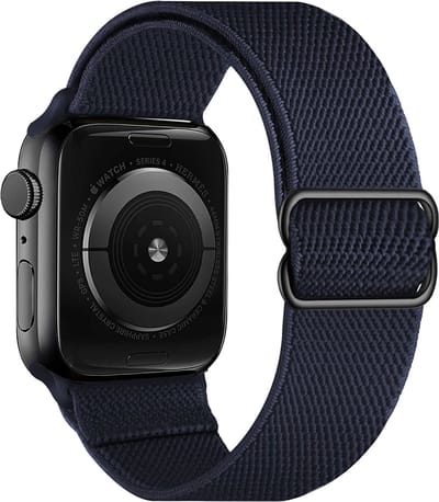 Horloge Band Geschikt voor Apple Watch 1-8 / SE (38/40/41 mm) Bandje Nylon Met Verstelbare Gesp - Donkerblauw