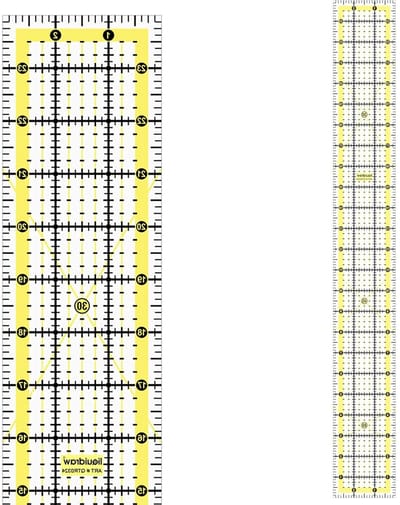 Quiltliniaal Acryl - Patchwork Liniaal Naaien - Precisie Snijden Quilten - Heldere Keizerlijke Markeringen - 3 x 24 Inch - Transparant