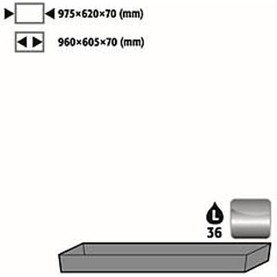Stawa-R bodemopvangbak voor asecos veiligheidskasten van de serie UB90, roestvrij staal 1.4301, B 975 x D 620 x H 78 mm, 33 l
