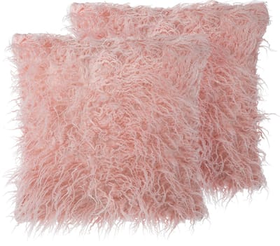 DAISY - Sierkussen set van 2 - Roze - 45 x 45 cm - Polyester