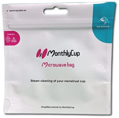 MonthlyCup Microwave bag - magnetron reinigingszak voor menstruatiecup - steriliseren van je menstruatiecup - 1 stuk