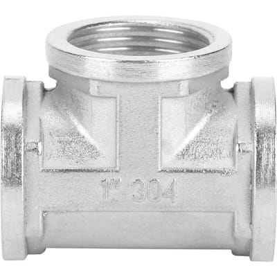 Raccord en T en Acier Inoxydable 304 Fileté pour Étagère de Tuyaux Industriels Outil Ménager 1 po x 1 po x