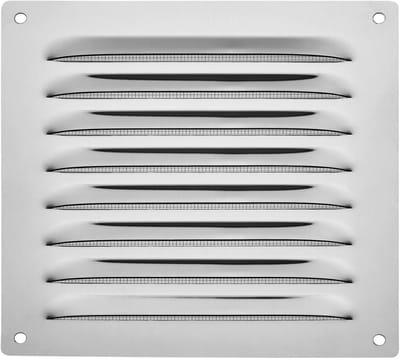 Ventilatierooster - Luchtuitlaat rooster - Luchtcirculatie verbeteren - Insectenbescherming - 150 x 150 mm - Geborsteld staal
