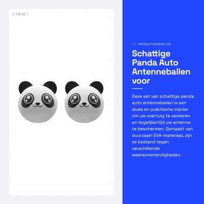 Dailygoods - Schattige Panda Auto Antenneballen voor Decoratie en Bescherming