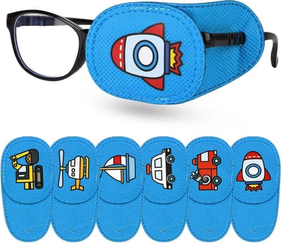 Ronte - Herbruikbare Ooglapjes Voor Kinderen, Behandeling van Lui Oog, Strabismus en Amblyopie, Geschikt voor Meisjes en Jongens, Zachte Materialen - Set van 6 Stuks