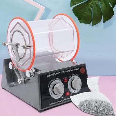 Polijsttrommel Polijstmachine - Rotatietrommel metaal - Sieraden polijsten - Vijf snelheden timer - 5 kg capaciteit - Zwart