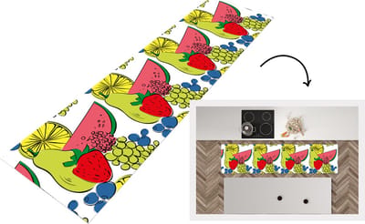 Keukenloper - Loper keuken - Fruit - Cartoon - Patroon - 200x50 cm - Keukenloper vinyl