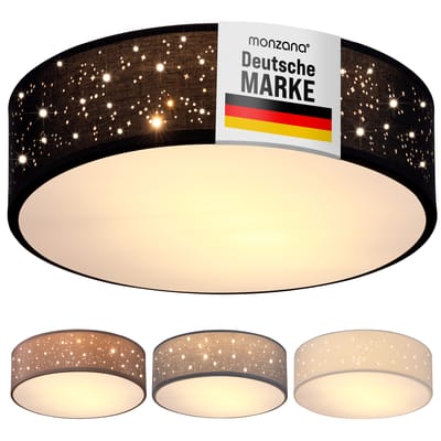 Monzana Plafondlamp - Sterrenhemel Rond 38cm 40 Watt Stof - Zwart