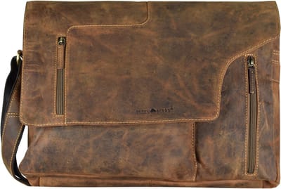 GREENBURRY schoudertas business tas Vintage Revolver Bag Brown bruine