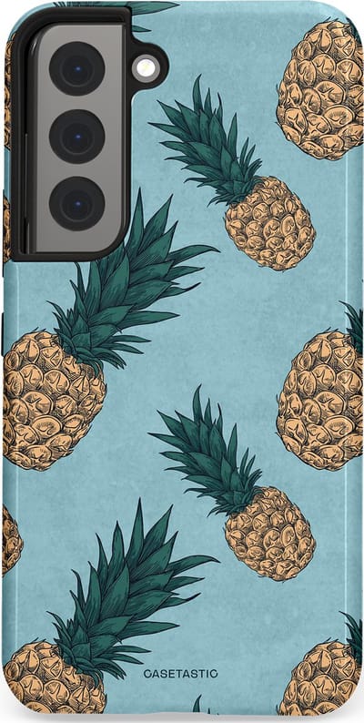 Casetastic Hoesje Geschikt voor Samsung S22 - Stijlvolle Beschermende Duo-layer Case - Tropische Ananas