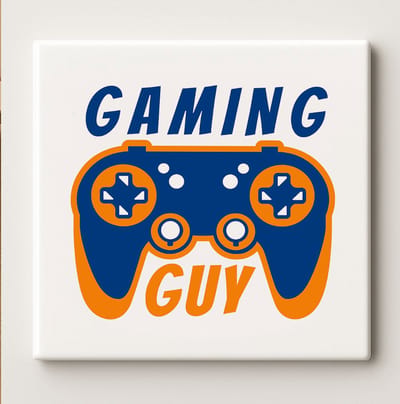 Gaming Guy Tegel – Retro Gamecontroller Design Wanddecoratie voor Gamers – Keramische Tegel 15 × 15 cm