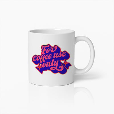 Alleen voor Koffie Gebruik Mok 330ml – Grappige Retro Koffiebeker voor Koffieliefhebbers – Perfect Cadeau voor Thuis, Kantoor & Caffeinefans