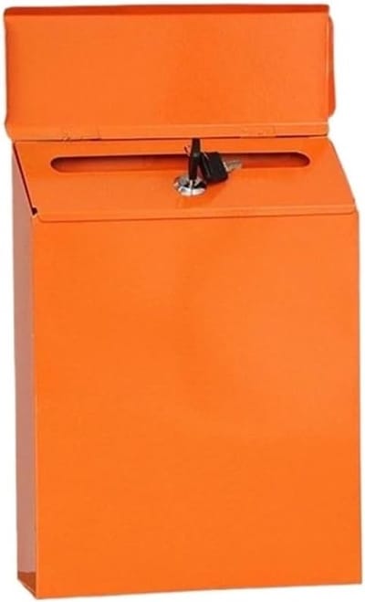 Wandbrievenbus - Postkast Huis - Veilig Post Ontvangen - Met 2 Sleutels - 23x6x30 cm - Oranje