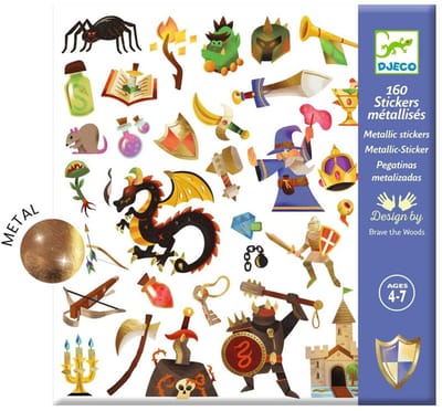 Djeco stickers Middeleeuwse fantasie - metallic stickers FSC MIX.