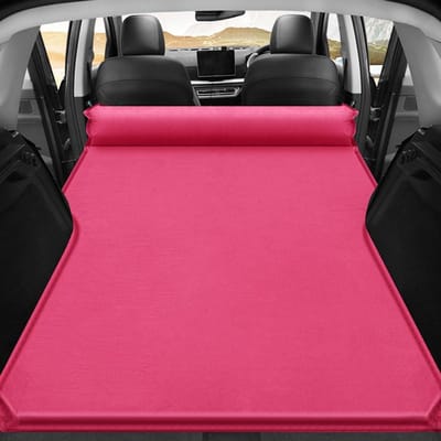 Automatras - Luchtbed Auto - Comfortabel Reizen - Inclusief Elektrische Pomp - Normaal Formaat - Rood