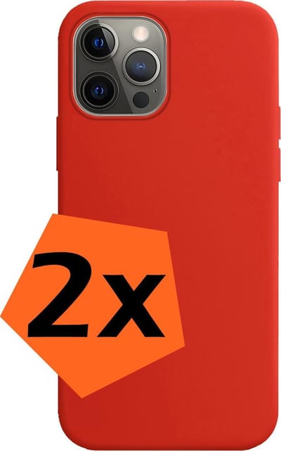 Hoes - 2 Stuks - Geschikt voor Apple iPhone 13 Pro - Sterk & Shockproof - Case Siliconen - Back Cover - Telefoon Hoes - Rood