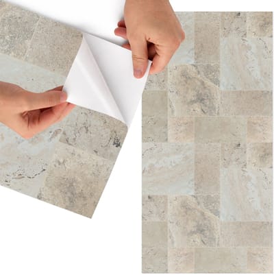 Tulup Meubelfolie - Mozaïek van stenen Meubel Wrap Folie - 75x150 cm - Beige Meubelfolie - Meubelfolie Zelfklevend - Minimalist Meubelfolie - Wrapfolie Keuken - Wanddecoratie - Texturen