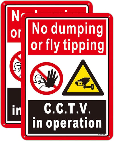 Waarschuwingsbord Camera - Toezicht Bord - Duidelijk Zichtbaar - Weerbestendig Aluminium - 25 x 18 cm - Geborsteld Aluminium