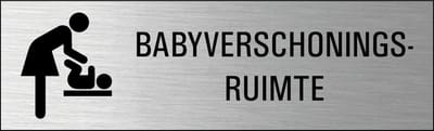 Babyverschoningsruimte deurbordje met zelfklevende strip