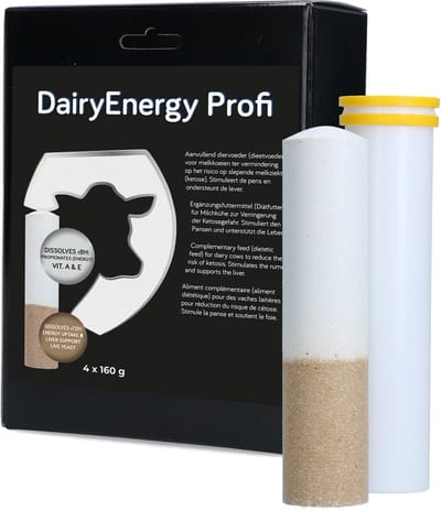 Holland Animal Care DairyEnergy Profi Bolus - 4 x 160 g - Ondersteunt de Lever - Snelwerkend - Rundveebolus - Energiebolus - Voedingssupplement Koeien