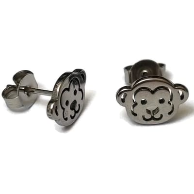 Aramat Jewels | Oorbellen | RVS Dieren Oorbellen Diverse Motieven - Dierenliefhebber Oorstekers | Aapje-10x8mm | |8mm | Staal | Kinderen, Volwassenen | Verkleurd niet