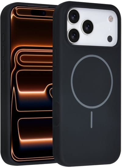 TUNIQ telefoonhoesje voor Apple iPhone 17 Pro Max - MagSafe siliconen backcover - Zwart